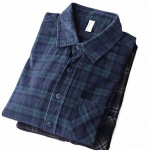 Cord-Herren-Plaid-Cargo-Shirt Herumn America Style Literary Vintage Busin-Büro LG Ärmeln lässige All-Match-Basis-Tops 74IP#