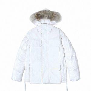 inverno Mens canadese CG standard Expedtis Parka piumino d'oca caldo cappotto della tuta sportiva cappuccio antivento grande vera pelliccia di coyote x1Pq #