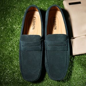 Men Casual Shoes Espadrilles Triple Black White Brown Wine Red Navy Khaki Mens Suede Leather Sneakers Slip On Boat Shoe Outdoor Flat Driving Jogging Walking 38-52 A111