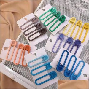 Hair Clips Barrettes Korean Three-Piece Set Gradient Hairpin Womens Forehead Bangs Crushed Side Duckbill Clip Headband Drop Delivery J Otm7F