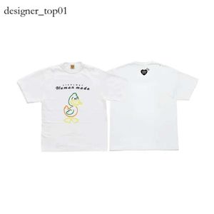 Human Make Japanese Trendy Brand Mens Designer T Shirts Loose Fitting with Sulfur Cotton Polar Bear Duck Cute Animal Letter Print Cotton Human Made Shirt 4032