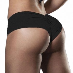 Solid Color Stretchy Briefs Women Sexy Lift Underbants Underwear Hip Panties Slits Shorts Casual Beach Party Famale Clothing 86ZS#