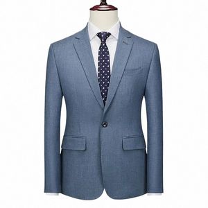 s-6xl Men's Formal Blazer Fine Fi Solid Color Groom Wedding Dr Suit Coat Male Busin Suit Jacket Tuxedo O8x2#