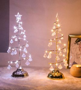 Crystal LED 크리스마스 트리 테이블 조명 LED 데스크 램프 요정 거실 야간 조명 가정 어린이 새해 선물 20195943832