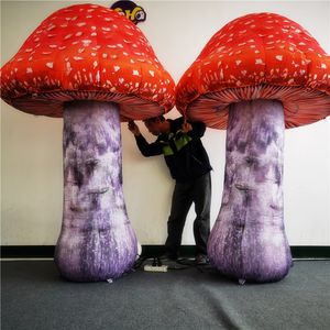 5m 16.4ft high Giant Inflatable Balloon Mushroom With LED Strip For Nightclub Stage Event Decoration