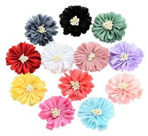 Neue Nette Baby Mädchen Handgemachte Blume Haar Schleife 5 cm Mädchen Pfingstrose Haarnadel Satin Faric Haarspangen Haar Zubehör Kinder headwear5397805