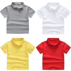 2-9Y Childrens Polo Shirt Summer Boy Girl Cotton Short Sleeve Tees Baby Casual T-Shirt Solid Color Tops Outfits Kids Clothes 240319