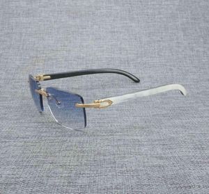 Fabrik Direkt Naturholz Männer Schwarz Weiß Büffelhorn Sonne Vintage Randlose Quadratische Brillen Gafas Zubehör KBMZ2208145