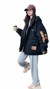 Workwear com capuz para baixo torta superando inverno feminino novo coreano editi explosivo rua design sensacional casaco quente y8iw #
