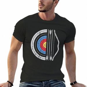 bågskytte mål båge och pil bågskytte retro vintage t-shirt vanlig grafik kort hylsa tee män t skjortor x420#