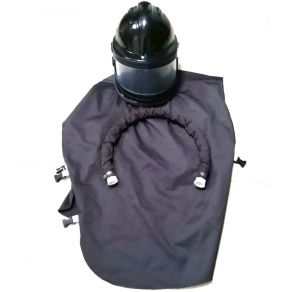 gereedschap ABS sand blasting helmet with air breathing hose,safety sandblast hood with cape