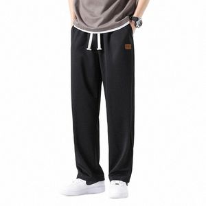 mens Designer Running Baggy Track Pants 100% Polyester Straight Leg Wide Jogger Casual Sweat Sports H3aj#