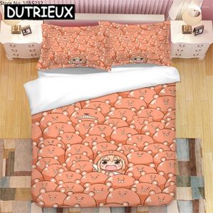 Bedding Defina o anime japonês Himouto Umaru-chan 3D Conjunto impresso Capas de edredom Brophases Comforter Campo de cama de cama de cama 05