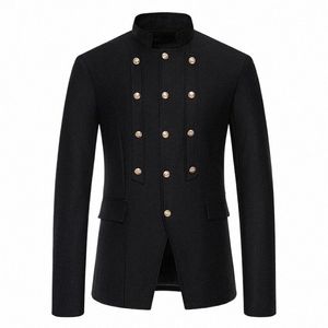 Nowa fizjalna płaszcz męska płaszcz pałacowy średniowieczny luksusowy garnitur impreza Cosplay Cosplay Male Handsome Wedding Gentleman Blazer Coats G2Y4#