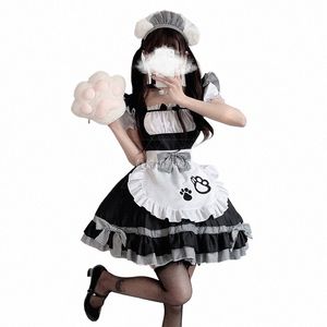 plus storlek sexig piga cosplay lolita söt katt klo liten klocka princial dr disfraz anime sevika uniform maidservant disfraz o2cc#