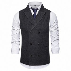 Erkekler Çifte Kelime Takım Takım Yelekler Erkekler Erkek Kollu Takım Yelek Yelek Yelek Vintage Resmi Blazers Wandcoat Wedding Chaleco 75ir#