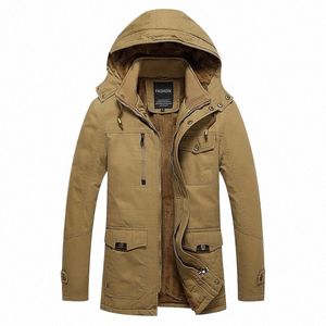 2021 NOWOŚĆ MĘŻCZYZNY Zimowe parkas zwykła Fi gruba futrzana kurtka Slim Solid Jackets Coats Cott Cott Lg-Sleeved Men P66O#