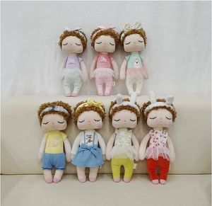 mi tu angela 플러시 장난감 곱슬 머리 패션 어린 소녀 인형 안락 인형 어린이 장난감
