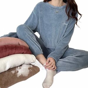 jesienne zimowe bielizny Zestawy termiczne Kobiety Zestawy spodni dla kobiet wełnianych pulloczy i spodnie Zestawy polarowe 412f#