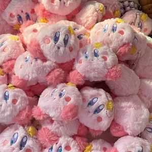 Wholesale Kirby Anime Plush School Bag Small Pendant Keychain Stuffed Cartoon 9cm Doll Birthday Cake Decorative Accessories 240328