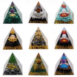 Knivar Orgonite Pyramid Stone and Crystals Energy Tree of Life Reiki Chakra Multiplikator Meditation Craft Trinket Home Decoration Gifts