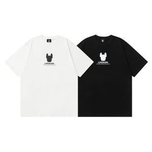 Designer Brand Mens T-Shirt Lifework Sydkorean Star Samma Pullover Women Short Sleeve Printed Dog Logo Loose Overdized Version Cotton Short Sleeve Top Woman S-XL