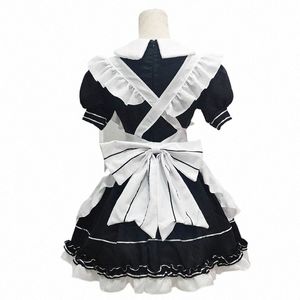 Damen Kawaii Fi Lolita Pomp Dr Urlaub Party Bühnenshow Cosplay Kostüm Sexy Maid Uniform Japanischer süßer Hasenrock D9fX #