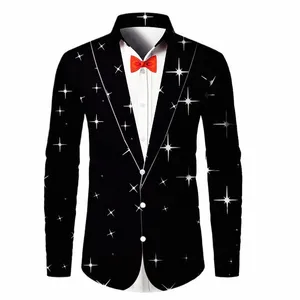 camisa de terno masculino festa fi novo design persalizado preto e branco com lapelas material macio e confortável de alta qualidade g3Fo #