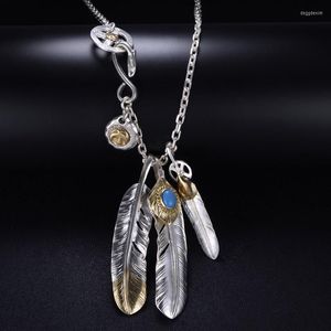 Pendant Necklaces QN Taijiao Chain Set Takahashi Goro Style Feather Necklace Women's Men's Sweater Pendants For Jewelry Ma277F