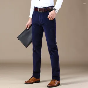 Pantaloni da uomo invernali Business Casual Light Core in peluche con vestibilità dritta elastica per uomo