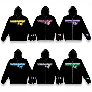 Женские толстовки Y2K Hoodie 2024 Мужская уличная одежда Женская толстовка с капюшоном на молнии на молнии в стиле панк Винтажная куртка с длинными рукавами Пальто Хип-хоп Повседневный топ