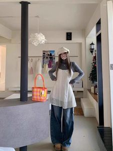 カジュアルドレスコロボフレースホロードアウトホルタードレス女性春秋のセルベッジデザイン韓国ファッションベスティドスガーゼショートスカート