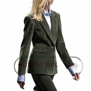 suit Set Korean Style Clothes 2024 New Women's Corduroy Suit Two-piece Commuting Work Suit Pant Sets Woman Clothing Pants n4r8#