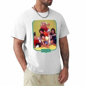 Three's Company Inspired T-Shirt Büyük Boy Bluz Sade Beyaz Tişörtler Erkekler A3BR#