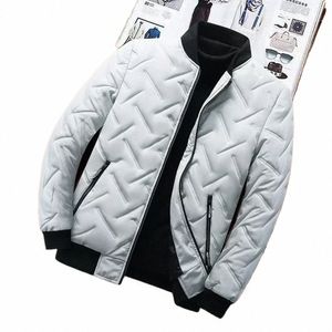 Bomberjacka för män tjockare Cott Padded Quilted Jacket Men Baseball Jacket Warm Coat Street Fi Coat Plus Size XXXL L7XL#