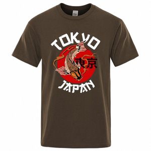 Tokyo Koi Fish Engraçado Camiseta Masculina Casual Cott Respirável Manga Curta Oversized Tops O-pescoço Camiseta Vintage Casual Manga Curta W607 #