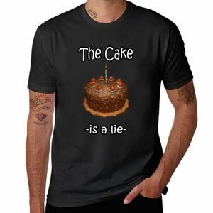 o bolo é uma mentira camiseta pesos pesados ​​meninos brancos camisetas simples para homens P8tI #