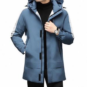 winter Down Jacket Men Warm Hooded Lg Windbreaker Coats Luxury 90% White Duck Down Parkas Thick Clothing K1GN#