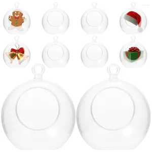 Portacandele 10 pezzi trasparenti riempibili ornamenti palla di plastica fai da te per decorazioni per feste di Natale accessori per candele da cucina per la casa