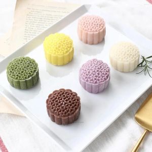 Strumenti di cottura 50g 75g 100g Stampo per pressa Mooncake in stile giapponese Festival di metà autunno Pasticceria a forma di fiore 3D Timbro per biscotti Decorazione per dessert