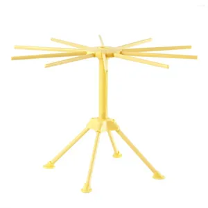 Storage Bags Foldable Pasta Drying Rack Plastic Collapsible Spaghetti Hanger Noodle Dryer Stand With 10 Bar Handles