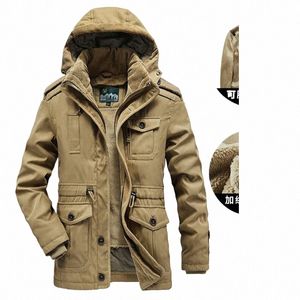 2023 Casual Mens Jackets päls tjocka rockar parka män rockar vinterjacka män förtjockar huva vattentätt outkläder varm kappa överrock 24e0#