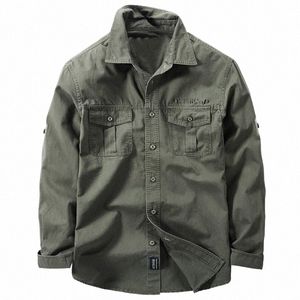 スプリングLGスリーブコットミリタリーシャツメンズ秋の軍隊戦術シャツCAMISETAS HOMBRE CHEMISE HOMME PLUS SIZE 6XL V3LN＃