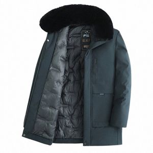 Männer Winter Abnehmbarer Pelzkragen Männer Parka Mantel Dicke Warme Windjacke Schöne Herren FI LG Parka Windjacken Kleidung F2Wc #