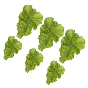 Fiori decorativi 6 pezzi di foglie di lattuga finte finte verdure modello cucina foglie di plastica per alimenti artificiali