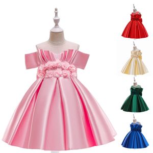 Doce rosa vermelho verde azul real joia vestidos de festa/aniversário de meninas vestidos de concurso de meninas vestidos de flores para meninas saias do dia a dia roupas infantis SZ 2-10 D328254