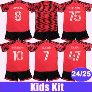 2024 25 New Yo Rk Kids Kit maglie da calcio FORSBERG MORGAN AMAYA BURKE CARMONA CORONEL Away Child Suit Maglia da calcio Uniformi corte