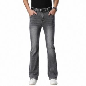 Бесплатная доставка 2022, мужские летние тонкие джинсы со средней талией и микро-клеш, повседневные брюки высокого качества, 58ZA #