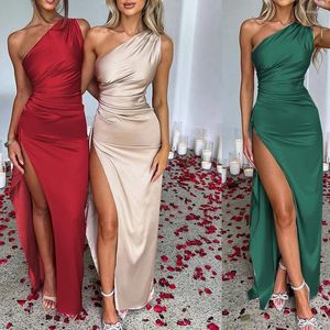 Sukienki swobodne Jamerary moda seksowna bez rękawów Ułoczona kołnierz druhna sukienka dla kobiet impreza