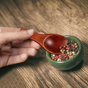 Coffee Scoops Kichvoe Soap 9Pcs Mini Wooden Spoon Small Bath Salt Condiments Scoop Wood Measuring Sugar